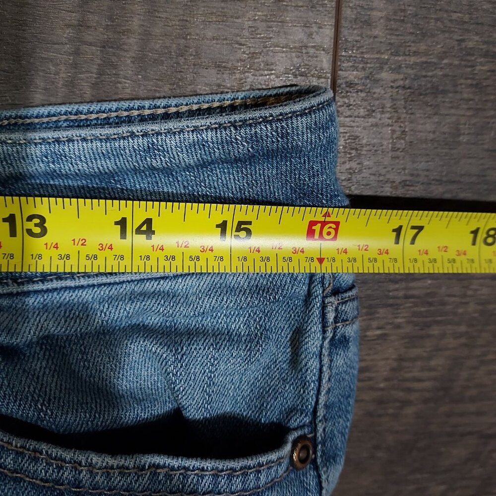 Distressed New York & Company Low-Rise Slouch Slim Leg Size 6 Blue Jeans Womens - Picture 4 of 13